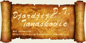Đorđije Tanasković vizit kartica